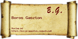 Boros Gaszton névjegykártya