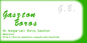 gaszton boros business card